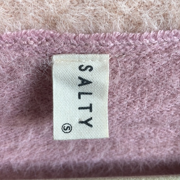 Pastel Pink fuzzy cropped cardigan sweater - Picture 4 of 4